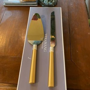 Vera Wang Wedgwood With Love Gold Cake Knife and Server Set